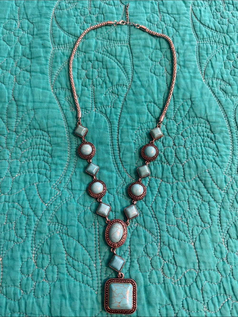 Turquoise Stone Statement Necklace